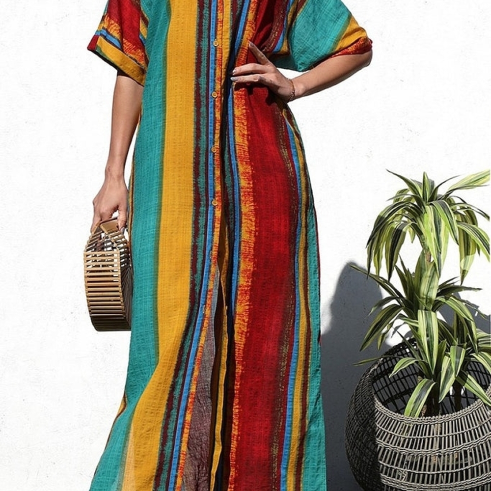 Bohemian Striped Maxi Dress